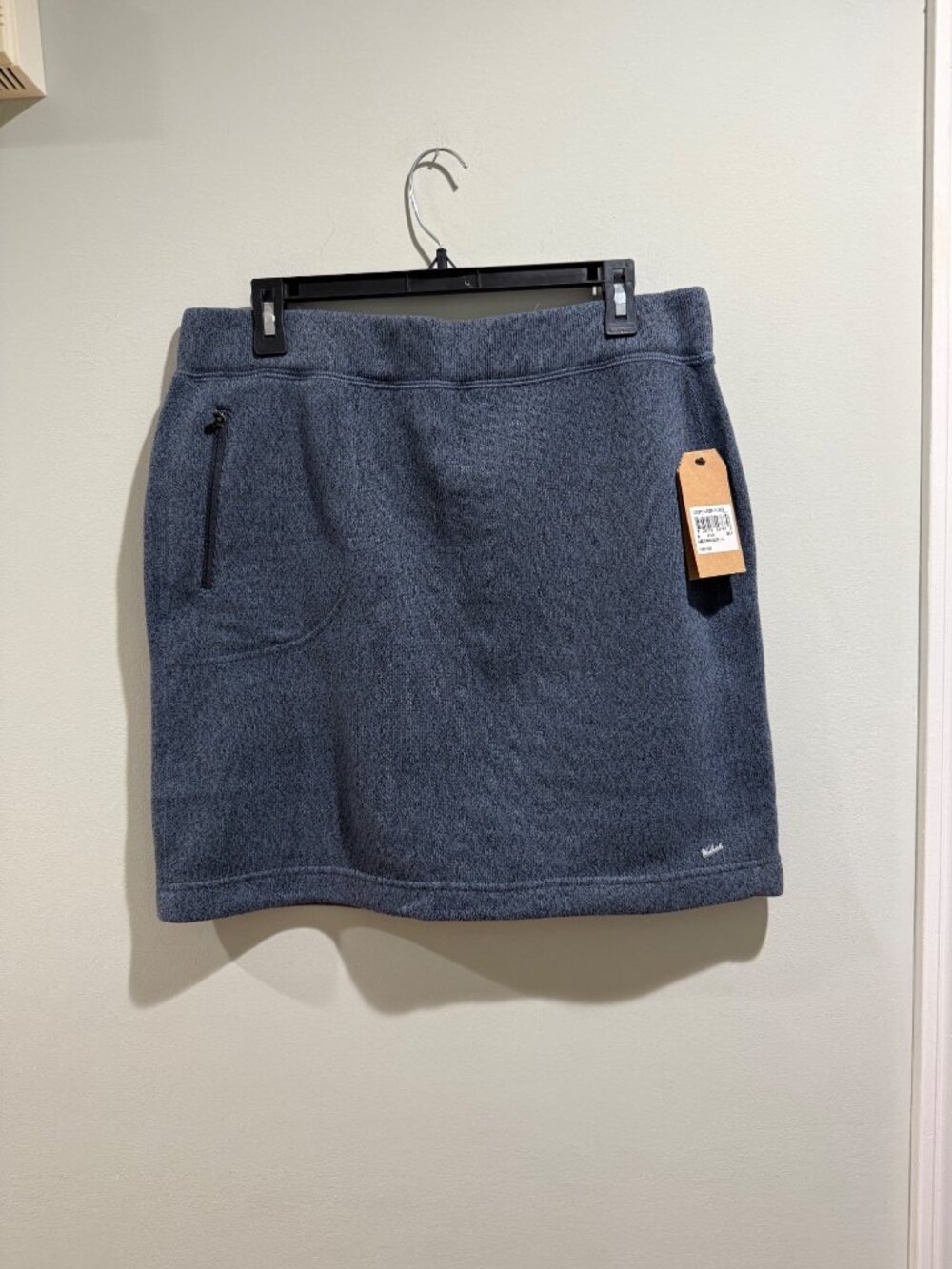 NWT Woolrich Double Creek Heathered Blue Fleece Mini Skirt Size Large